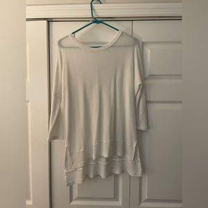 white waffle tunic top